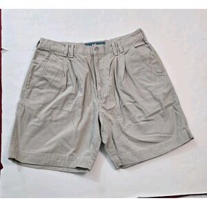 Vintage Big Dogs Chino Shorts Mens 36 Khaki Tan Pleated Cotton Canvas...